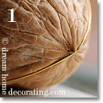 homemade Christmas tree decorations: easy to make Christmas ornaments - gilded walnuts