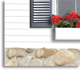 windowbox with red geranium (illustration)