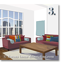 how to test a wall color living room with blue color poster